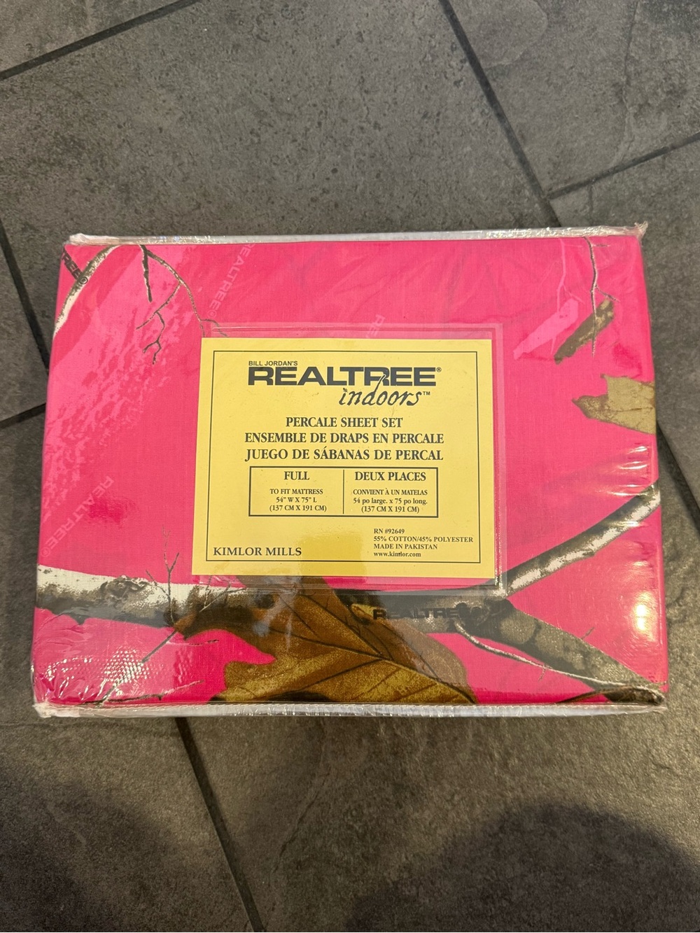 Realtree Pink Camo Percale Sheet Set size Full